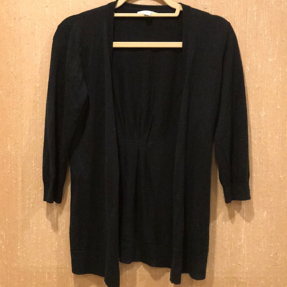 Three quarter sleeve black cardigan